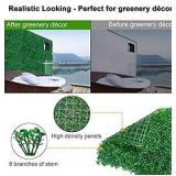 Artificial Boxwood Panel - 24 PCS Faux Boxwood Hedge Wall Panels as Greenery Backdrop, 24 x 16 Inch Boxwood Hedge Mat for Indoor Wall Decoration and Outdoor, Balcony, Garden Fence