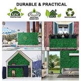 Artificial Boxwood Panel - 24 PCS Faux Boxwood Hedge Wall Panels as Greenery Backdrop, 24 x 16 Inch Boxwood Hedge Mat for Indoor Wall Decoration and Outdoor, Balcony, Garden Fence