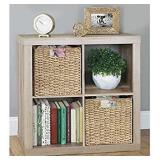 Mdesign Woven Seagrass Home Storage Basket For Cube Furniture, 6 Pack - Natural