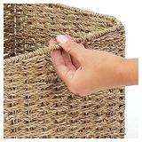 Mdesign Woven Seagrass Home Storage Basket For Cube Furniture, 6 Pack - Natural