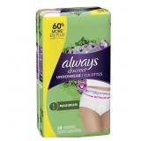 Always Discreet Incontinence Underwear for Women, Maximum, Large, 28 ct
