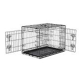 Amazon Basics Double Door Folding Metal Dog Crate Kennel with Liner Tray, 30 x 19 x 21 Inches (B018YCU79O)