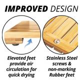 CR Home Luxury 32x20 Bamboo Bath Mat Bamboo Shower Mat Bamboo Wood Bath Mat