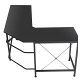 Home Office Simple Style Multi-function Corner Table L Shaped Desk - PC Laptop Study Table Workstation Black Desktop, Item may differ from pictures
