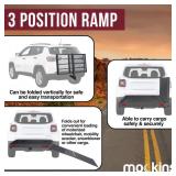 Mockins Hitch Mounted Cargo Carrier with Ramp | 48" x 28.5" x 4.25" | 500 lbs. Capacity | Ramp Measures 59" x 27"