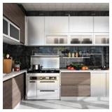 Yenhome 24" x 393" Silver Brush Stainless Steel Contact Paper for Appliances Removable Self Adhesive Contact Paper Silver Peel and Stick Wallpaper Waterproof Drawer Shelf Liner for Kitchen Cabinets