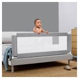 SURPCOS Bed Rails for Toddlers - 60â 70â 80â Extra Long Baby Bed Rail Guard for Kids Twin, Double, Full Size Queen & King Mattress (Grey, 1Side: 40"(L) X30(H))