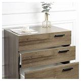 WLIVE 4 Drawer Dresser, Wide Chest of Drawers, Wood Storage Cabinet with Sturdy Metal Frame for Bedroom and Living Room, Gray Oak