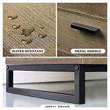 WLIVE 4 Drawer Dresser, Wide Chest of Drawers, Wood Storage Cabinet with Sturdy Metal Frame for Bedroom and Living Room, Gray Oak