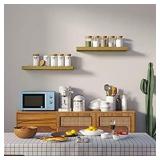 BAMEOS Floating Shelf,Wall Shelf,Decor Wall Mounted Shelves,Hanging Shelf Set L24xW6 for Kitchen Living,Kitchen,Room Bathroom Bedroom Storage