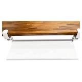 Stand Up Desk Store Large Clamp-On Retractable Adjustable Keyboard Tray/Under Desk Keyboard Tray | Improve Comfort While Increasing Usable Desk Space (33" W x 12.25" D) (White) (Large)