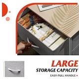 WLIVE Nightstand with 2 Fabric Drawers, Bedside Furniture & End Table Dresser for Bedroom, Living Room, Steel Frame, Wood Top, Easy Pull Handle, Item is Biege and White