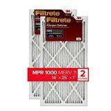 Filtrete 14x25x1, AC Furnace Air Filter, MPR 1000, Micro Allergen Defense, 2-Pack (exact dimensions 13.781 x 24.781 x 0.84)
