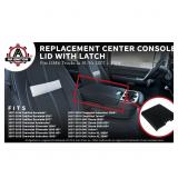 Center Console Lid Replacement Kit With Latch - Fits Chevy Silverado, Avalanche, Tahoe, Suburban, GMC Sierra, Yukon, XL 1500, 2500 2007-2014 - Replaces# 20864151, 924835, 20864153, 20864154