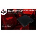 Center Console Lid Replacement Kit With Latch - Fits Chevy Silverado, Avalanche, Tahoe, Suburban, GMC Sierra, Yukon, XL 1500, 2500 2007-2014 - Replaces# 20864151, 924835, 20864153, 20864154
