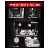 2003-2006 Silverado Headlight Assembly by ADCARLIGHTS - Headlights for 2003-2006 Chevy Silverado/Avalanche 1500 2500 3500 Headlamp Replacement Left and Right - Black Housing Clear Reflector