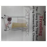 Simple Trending Double Rail Clothes Garment Rack, Heavy ?Collapsible, Chrome