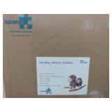 Labebe Baby Wooden Rocking Horse Brown Donkey, Boys & Girls Toddler Rocking Ride-on Toys for 1-3 Years Old, Stuffed Animal Seat, ASTM/Ce Safety Certified, Creative Birthday Gift