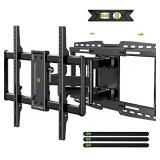 USX MOUNT Full Motion TV Wall Mount Bracket fits for 32-90" TVs Holds up to 150lbs with Sliding Design for TV Centering, Swivel, Tilt, Max VESA 600x400mm, Arms for 16", 18", 24" Studs