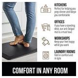 Gorilla Grip Anti Fatigue Cushioned Comfort Mat, Ergonomically Durable, Supportive, Padded, Thick and Washable, Stain-Resistant, Kitchen, Garage, Office Standing Desk Mats, 48x20 Inches, Black Varies 