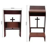 Wooden Church Prayer Bench Stool Table Chair Padded Kneeler Shelf Folding, Prayer Bench for Kneeling at Home,Religious Gifts, 32 Inches Height