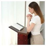 Wooden Church Prayer Bench Stool Table Chair Padded Kneeler Shelf Folding, Prayer Bench for Kneeling at Home,Religious Gifts, 32 Inches Height