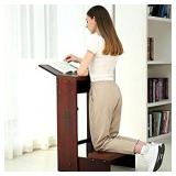 Wooden Church Prayer Bench Stool Table Chair Padded Kneeler Shelf Folding, Prayer Bench for Kneeling at Home,Religious Gifts, 32 Inches Height