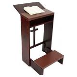 Wooden Church Prayer Bench Stool Table Chair Padded Kneeler Shelf Folding, Prayer Bench for Kneeling at Home,Religious Gifts, 32 Inches Height