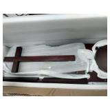 Wooden Church Prayer Bench Stool Table Chair Padded Kneeler Shelf Folding, Prayer Bench for Kneeling at Home,Religious Gifts, 32 Inches Height