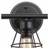 KOONTING 3-Light Industrial Bathroom Vanity Light, Metal Wire Cage Wall Sconce, Vintage Edison Wall Lamp Light Fixture for Bathroom, Dressing Table, Mirror Cabinets, Vanity Table