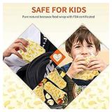 Beeswax Food Wraps, Zero Waste, Organic, Sustainable Wraps for Food, Plastic Free Bread Keeper&Food Storage, Assorted Set of 5Varies from stock photo