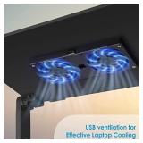 Adjustable Laptop Stand, Laptop Stand for Bed Portable Lap Desk Foldable Table Workstation Notebook Riser with Mouse Pad, Laptop Stand with Large Cooling Fan Best Gifts (images are similar)(product sl