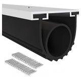 Garage Door Seals Bottom Rubber with Pre-drilled Aluminum Track Retainer Base Kit,Heavy-Duty U Shape +O Ring Combination Garage Door Weather Stripping Kit (10 Ft)