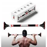 Pull Up Bar for Doorway - Chin Up Bar No Screws - Strength Training Workout Pull-Up Bars with Automatic Locking - Adjustable Width for Home Gym Exercise Fitness with Level Meter Hanging up to 440 LBS