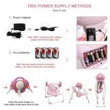 VASTFAFA Soothing Portable Swingï¼Comfort Electric Baby Rocking Chair with Intelligent Music Vibration Box That Can Be Used from The Beginning of The Newborn (Pink)