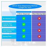 6 Shot Glass Dispenser (Blue) and Plastic Glasses Set of 6 - Fun Dispenser For Filling Drinks and Cocktails - Fun & Cool Shot Glasses Set â Enjoy The Party multicolored shotglasses