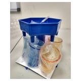 6 Shot Glass Dispenser (Blue) and Plastic Glasses Set of 6 - Fun Dispenser For Filling Drinks and Cocktails - Fun & Cool Shot Glasses Set â Enjoy The Party multicolored shotglasses