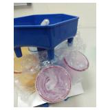 Shot Glass Dispenser (Blue) and Plastic Glasses Set of 6 - Fun Dispenser For Filling Drinks and Cocktails - Fun & Cool Shot Glasses Set â Enjoy The party multicolored shotglasses