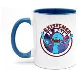 Funny Existence is Pain Coffee Cup Tea Cup White Blue