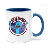 Funny Existence is Pain Coffee Cup Tea Cup White Blue