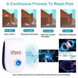 Ultrasonic Pest Repeller Pack of 6, Pest Control Ultrasonic Repellent Electronic Insects Rodents Repellent for Mosquito, Mouse, Cockroaches,Rats,Bug, Spider, Ant, Flies