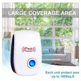 Ultrasonic Pest Repeller Pack of 6, Pest Control Ultrasonic Repellent Electronic Insects Rodents Repellent for Mosquito, Mouse, Cockroaches,Rats,Bug, Spider, Ant, Flies