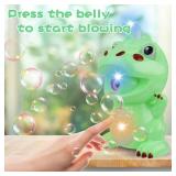 LiteBee Bubble Machine Dinosaur Bubble Maker Automatic Bubble Blower Fun Bath Bubble Toy for Baby Toddlers Kids Boys Girls Indoor Outdoor Games(2 Bottles of Bubble Solution Screwdriver Included