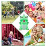 LiteBee Bubble Machine Dinosaur Bubble Maker Automatic Bubble Blower Fun Bath Bubble Toy for Baby Toddlers Kids Boys Girls Indoor Outdoor Games(2 Bottles of Bubble Solution Screwdriver Included