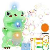 LiteBee Bubble Machine Dinosaur Bubble Maker Automatic Bubble Blower Fun Bath Bubble Toy for Baby Toddlers Kids Boys Girls Indoor Outdoor Games(2 Bottles of Bubble Solution Screwdriver Included
