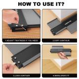 Contour Gauge with Lock, Widen Profile Gauge Tool 10" Master Outline Measuring, Irregular Shape Duplicator, Tightness Adjustable, Welding Woodworking Tracing, Tools Gifts for Friends, DIY Handyman