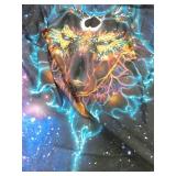 COWDIY Wolf Tapestry Galaxy Wall Hanging Tapestry Starry Sky Lagre Wall Art Poster Hippie Animal Wall Tapestries for Bedroom Dorm Livingroom Outdoor Decor Cover Picnic Mat, Blue Purple 80Wx60H Inches