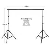 Backdrop Support Stand Kit 6.5 x 6.5ft (2 x 2M) Adjustable Photography Studio Background Stand for Photo Video Studio with Carrying Bag and Clips