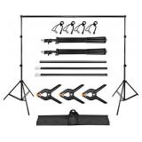 Backdrop Support Stand Kit 6.5 x 6.5ft (2 x 2M) Adjustable Photography Studio Background Stand for Photo Video Studio with Carrying Bag and Clips
