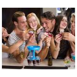 Shot Glass Dispenser and Holder -Dispenser For Filling Liquids, Shots Dispenser, Multiple 6 Shot Dispenser, Bar Shot Dispenser, Cocktail Dispenser, Dispenser With Slogan blue